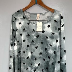 Evelie Women’s Plus Top Blouse sz 3X Hi Low Shirt NEW #E947